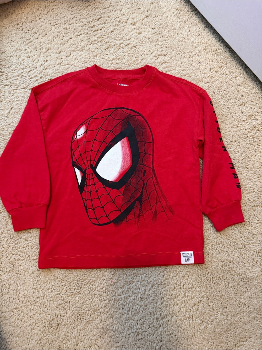 GAP Kids Red Spider-Man Long Sleeve Tee
